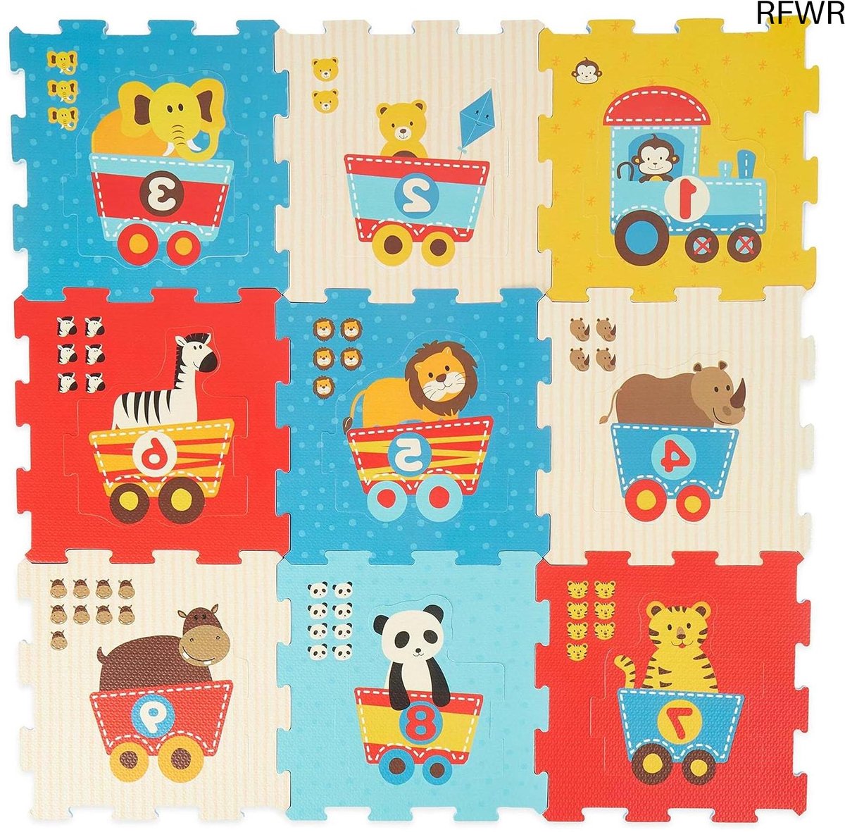 RFWR® Puzzelmat voor Kinderen | Speelmat Baby XXL | Kruipmat en Turnmat | Letters Leren | Schattige Dierenmotieven